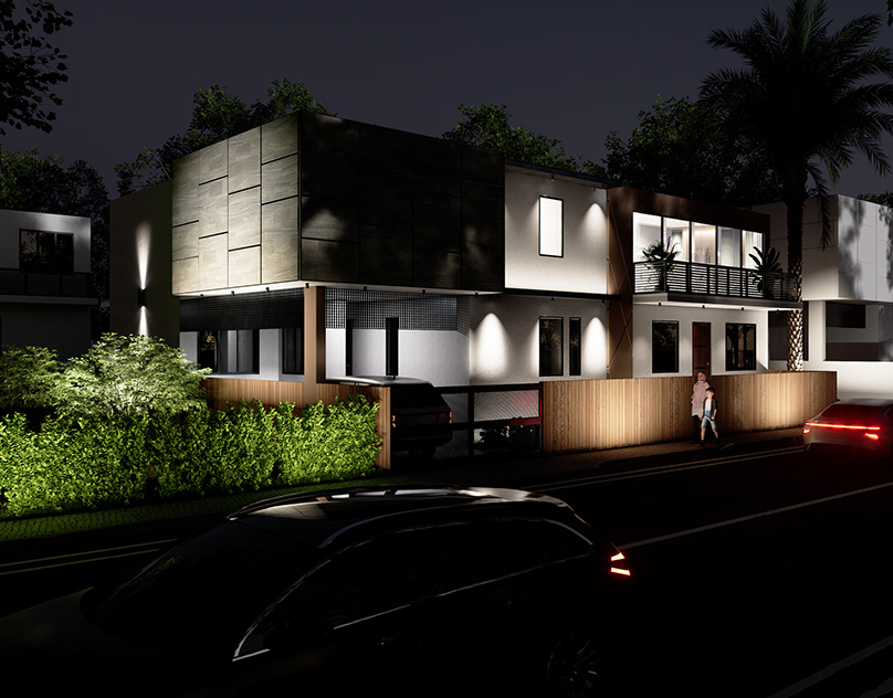 3d visualization of duplex residential building 95